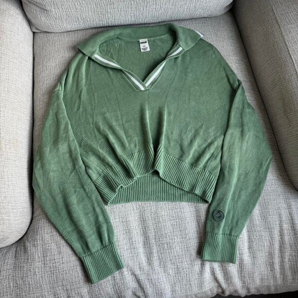 Green Sweater with Collar - Picture 1 of 3
